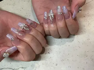 ネイル 韓国/ワンホン/長さ 出しつけ放題🎀のネイルデザイン