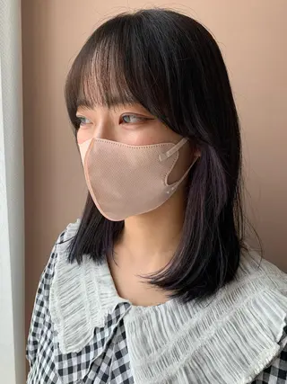 セミロング カラー hubhair レイヤー/透明感のヘアスタイル