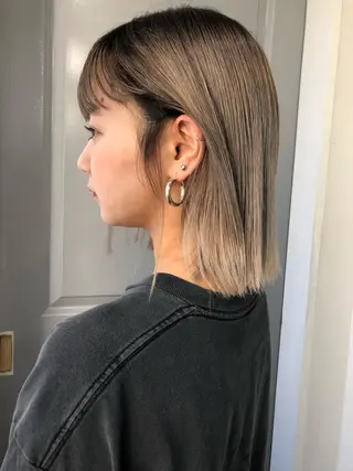 ミディアム カラー Pia ツボイ ケイタのヘアスタイル