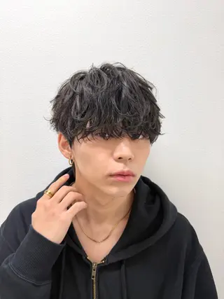 ミディアム パーマ メンズ 立川メンズ韓国ヘア |パーマ特化コーキのヘアスタイル