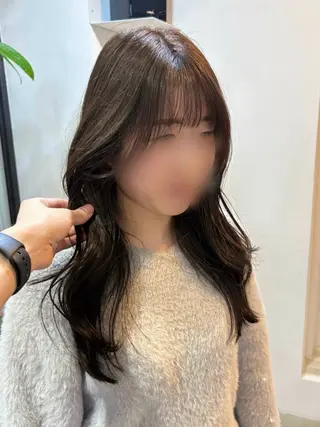 セミロング カラー むねはる /札幌美容師のヘアスタイル