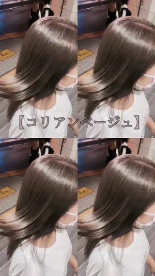 セミロング 【ハイトーン】【ベー ジュ】TAKUMAのヘアスタイル