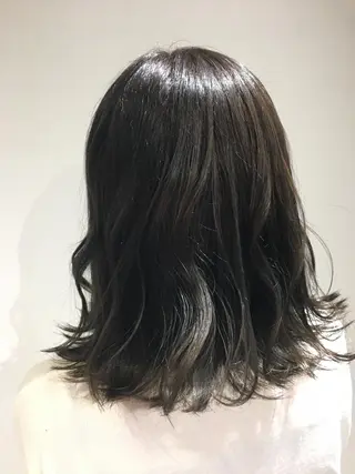 ミディアム カラー 縮毛矯正クロスパーマ 益子達也のヘアスタイル