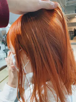 セミロング カラー ヘアアレンジ ボブパーマコテ巻き風 パーマNo1深江秀平のヘアスタイル