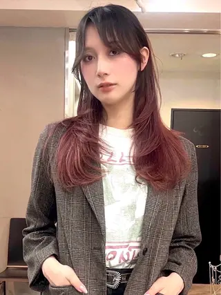 ロング カラー YUSUKE レイヤーカットカラーのヘアスタイル