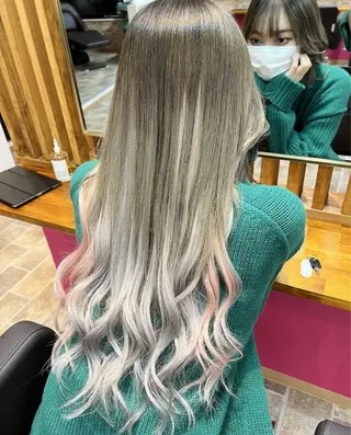 ロング カラー ヘアカラー&縮毛矯正 STAR☆RIVERのヘアスタイル