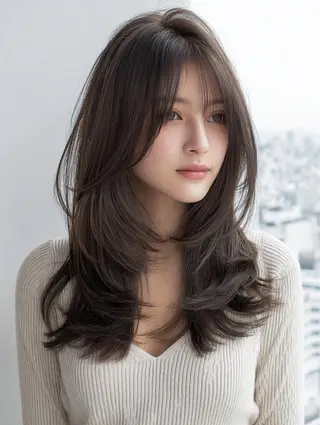 ロング 絶対綺麗な暖色カラー 🎯あります✨増渕✨のヘアスタイル