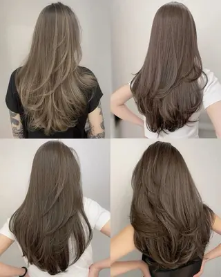 ロング カラー 似合わせカット× 顔周りカットるな🌛のヘアスタイル
