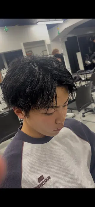 ショート カラー パーマ ヘアアレンジ メンズ キッズ ⚡️モデル募集⚡️/ メンズヘア 秀平のヘアスタイル