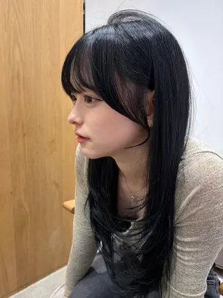 ロング カラー パーマ ヘアアレンジ 中顔面短縮レイヤー /コウヘイのヘアスタイル