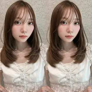 ミディアム カラー レイヤー/髪質改善 Lond ambreのヘアスタイル