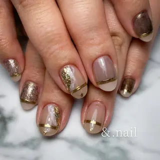 ショート ネイル &.nail/ ニュアンス/持込み可のネイルデザイン