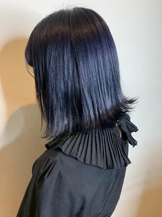 ミディアム 柔らかな縮毛矯正 透明感カラー💫のヘアスタイル