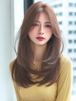 ロング 絶対綺麗な暖色カラー 🎯あります✨増渕✨のヘアスタイル