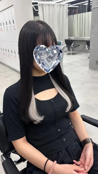 ロング カラー 羽エクステ/シール エクステ/横浜駅5分のヘアスタイル