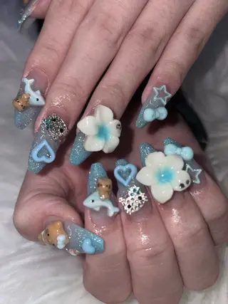 ネイル さゆり￤推しキャラ ￤ロングネイル🩷のネイルデザイン