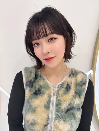 ショート SAYAKA 🍒／ボブ／暖色のヘアスタイル
