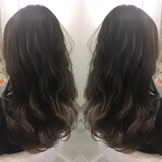 セミロング ロング カラー 髪質改善 中川 翔のヘアスタイル