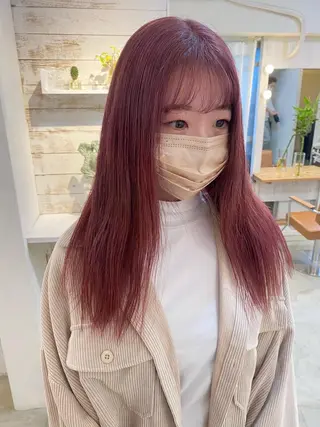ロング 天神最安値エクステ カラーレイヤーカットのヘアスタイル