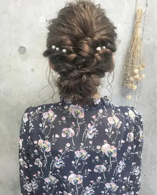 セミロング カラー ヘアアレンジ Satsuki ✂︎♡のヘアスタイル