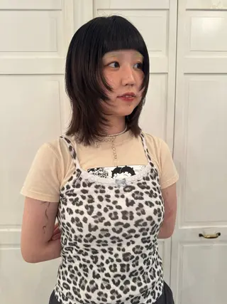 ミディアム ブリーチカラー🎀 韓国風/寺門美優のヘアスタイル