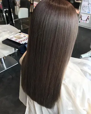 セミロング カラー 髪質改善カラー韓国風 レイヤーtudaのヘアスタイル