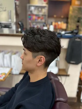 ミディアム パーマ メンズ lua店 Yugo(河野有吾)のヘアスタイル