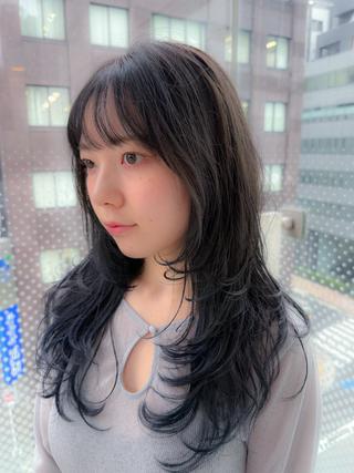 セミロング カラー パーマ 顔周りレイヤー/ボブ 銀座✨中野まさひろのヘアスタイル