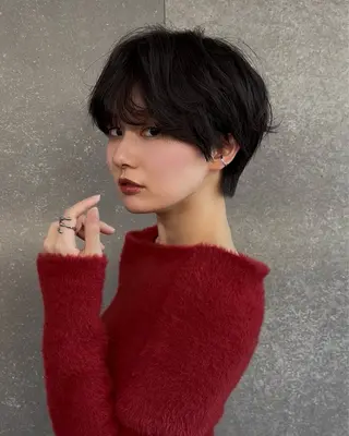 ショート パーマ 韓国ショート＆ボブ/ 暖色カラー♥️マリンのヘアスタイル