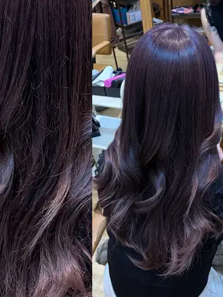 ロング カラー 👑髪質改善Wカラー 👑アユカのヘアスタイル