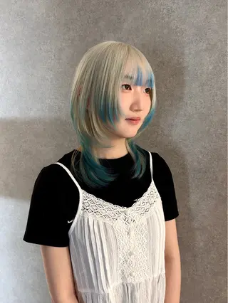 ミディアム カラー ウルフ/レイヤー /suzuhaのヘアスタイル