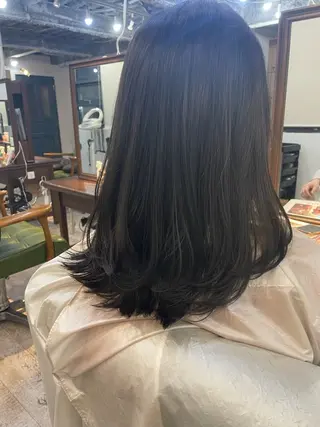 セミロング レイヤー×縮毛矯正 中屋光貴のヘアスタイル