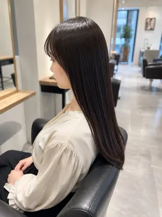 ロング パーマ 🍒モテ暖色カラー × うる艶✧ ゆなのヘアスタイル