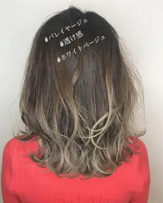 ミディアム カラー ウルフカット レイヤーカット上柿のヘアスタイル