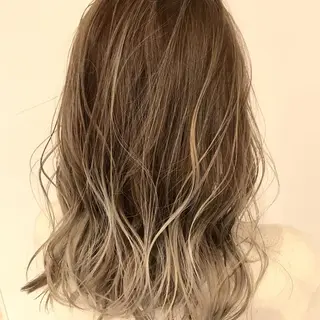 ミディアム カラー 髪質改善カラー韓国風 レイヤーtudaのヘアスタイル