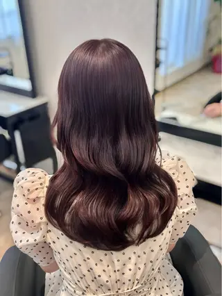 ロング カラー 𝒎𝒐𝒆🩰 名駅/ヘアメ/暖色♡のヘアスタイル