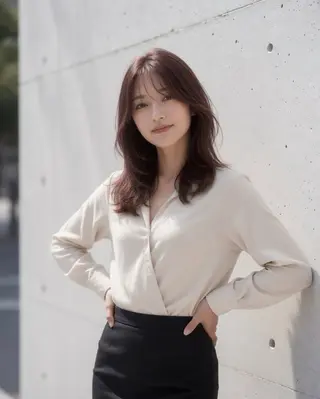 セミロング 石沢 知康のヘアスタイル