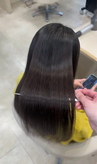 ロング シャドウパーマ／骨格 矯正カット　トモキのヘアスタイル