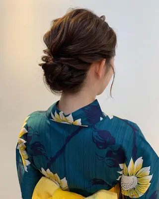 セミロング ヘアアレンジ takebuchi harukaのヘアスタイル