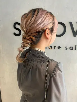 ミディアム カラー パーマ ヘアアレンジ yukimi .のヘアスタイル