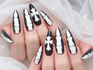 ネイル エツメ💅 長さ出し🎀デザインのネイルデザイン