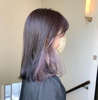 セミロング カラー 本間 結衣のヘアスタイル