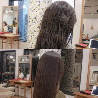 セミロング 透明感カラー🇰🇷 レイヤー✨桑原　研太のヘアスタイル