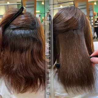 セミロング カラー 髪質改善ストレート Kantaのヘアスタイル