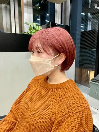 ショート カラー ブリーチ&髪質改善 TAIGAのヘアスタイル