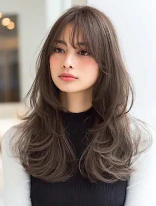 ロング カラー 韓国×艶ハイトーンが かわいい✨️リオ🍒のヘアスタイル