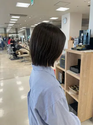 ミディアム カラー シャドウパーマ／骨格 矯正カット　トモキのヘアスタイル