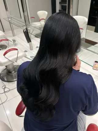 ロング カラー パーマ ヘアアレンジ メンズ キッズ 海外カラー白髪ぼかし ティファニーサユリのヘアスタイル