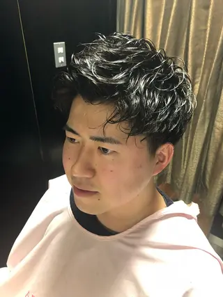 ショート パーマ メンズ 木村 りきのヘアスタイル