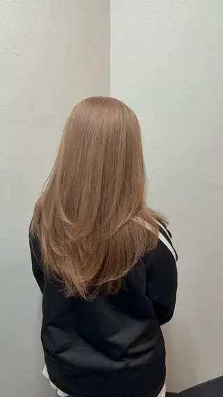 ロング 渋谷ケアブリーチ ❤️🔥徳田空悟のヘアスタイル